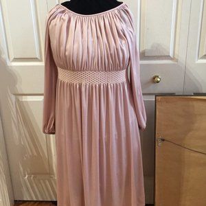 VTG 1970's Rona New York Shimmer Pink dress L/XL
